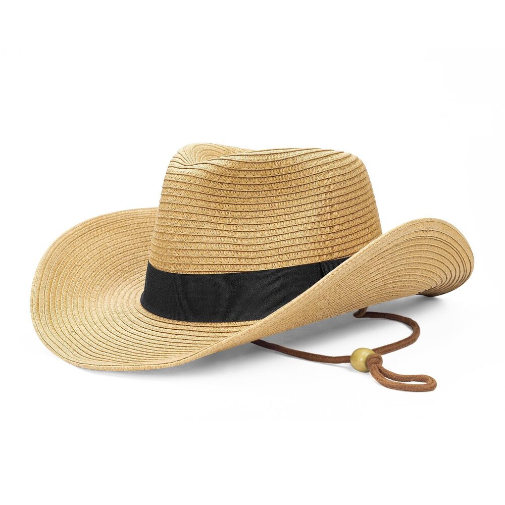 5964 Straw Cowboy Hat Western Cowgirl Hats with Shapeable Wide Brim